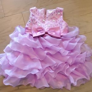 Purple puffy dress for little girl